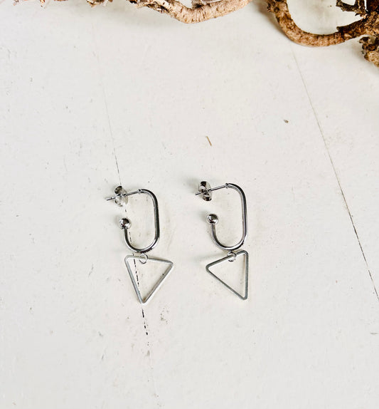 Ignis Flow – Edelstahl Ohrring Feuerelement | Gold & Silber