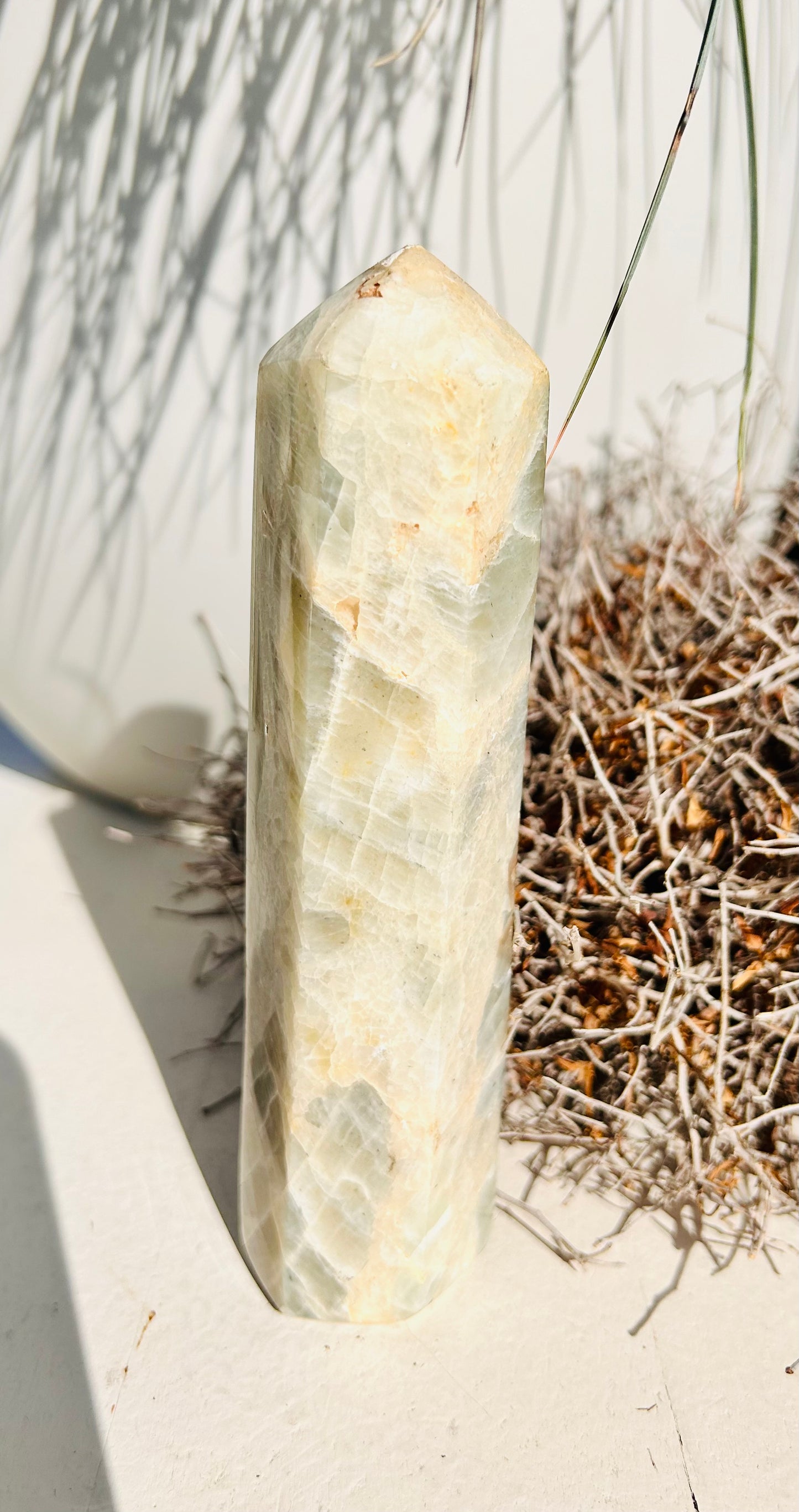 Grüner Mondstein | Garnierit Spitze | Einzelstück