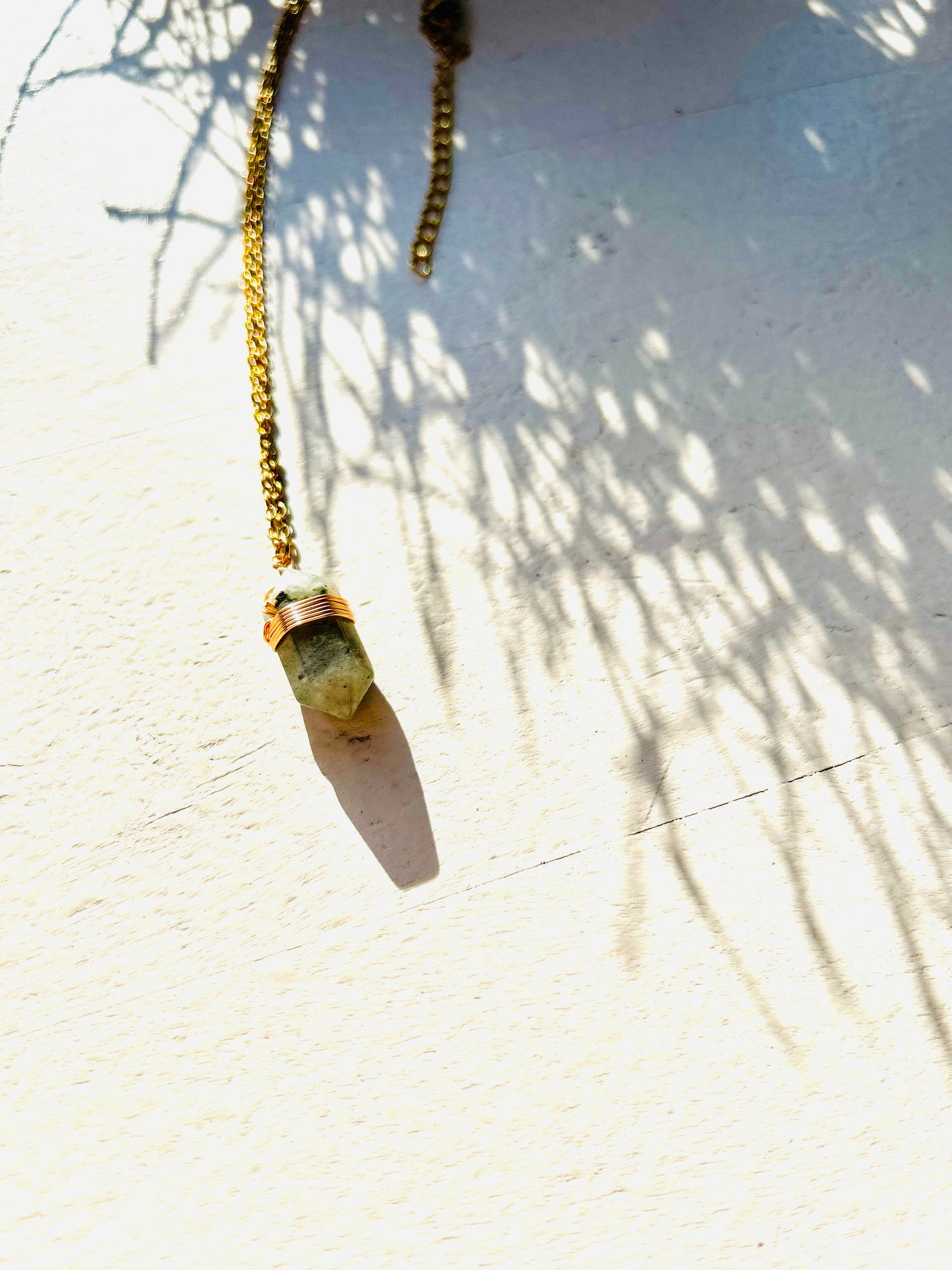 Kristall-Doppelender Kette · Amethyst · Bergkristall · Aventurin
