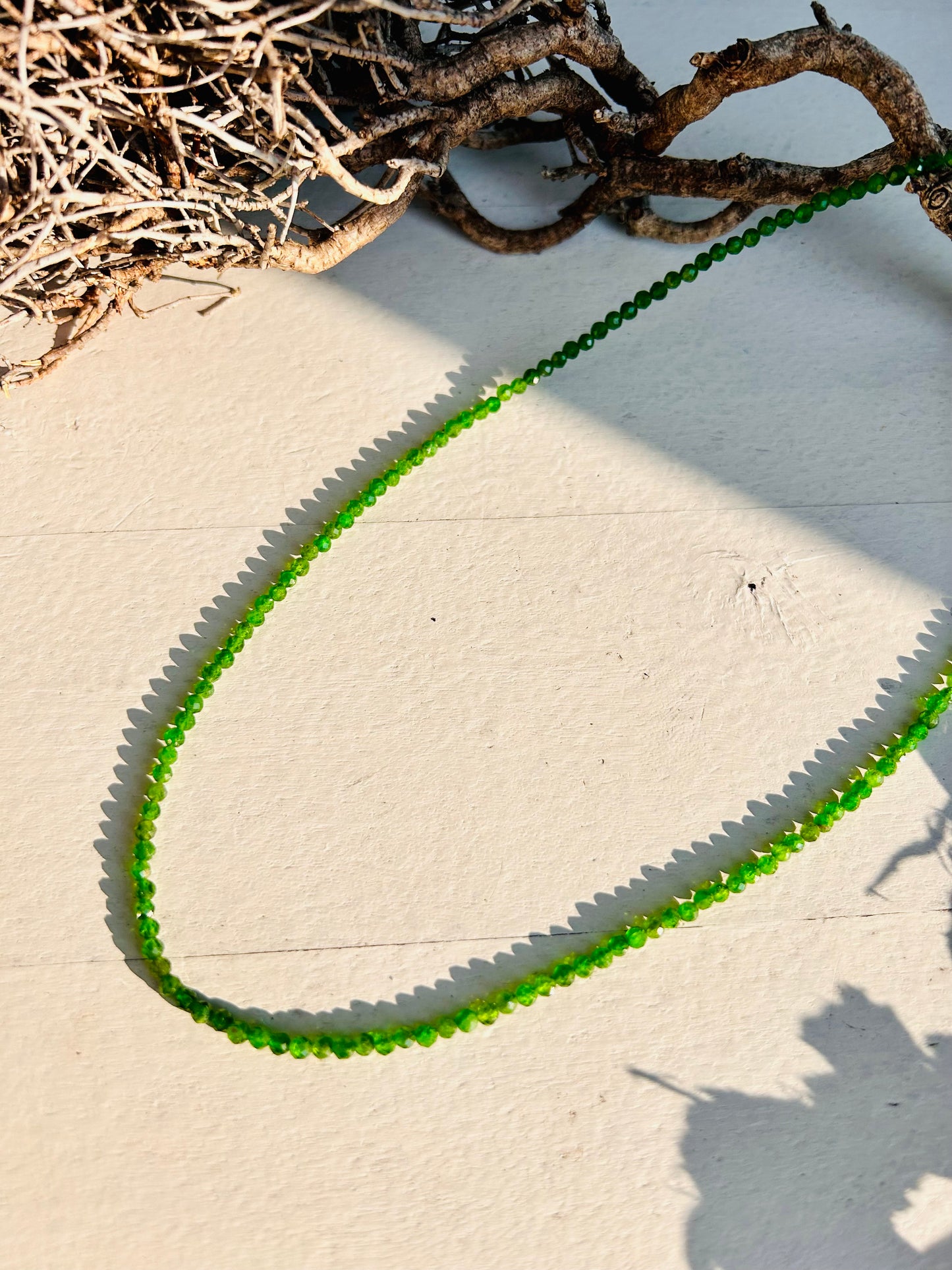 Chromdiopsid Halskette