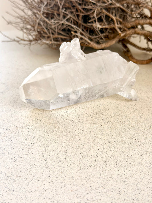 Bergkristall Spitze · selbstverheilt · mit Babyspitzen