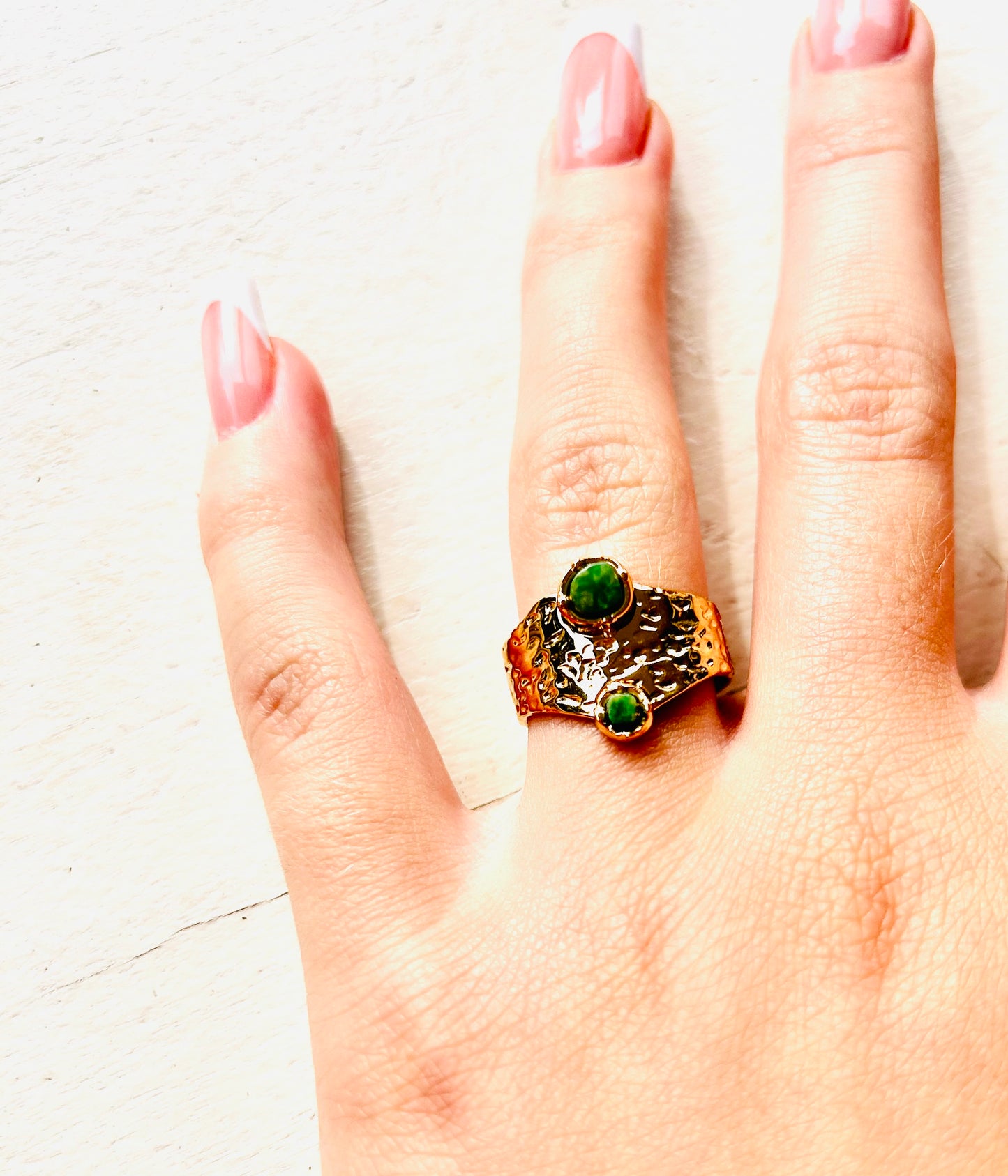 Es Vedrà - Ring aus Edelstahl mit Schmuckstein