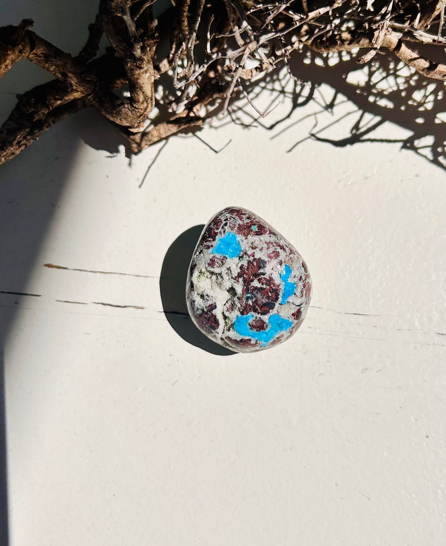 Cavansit in Skolezit | Matrix Trommelstein