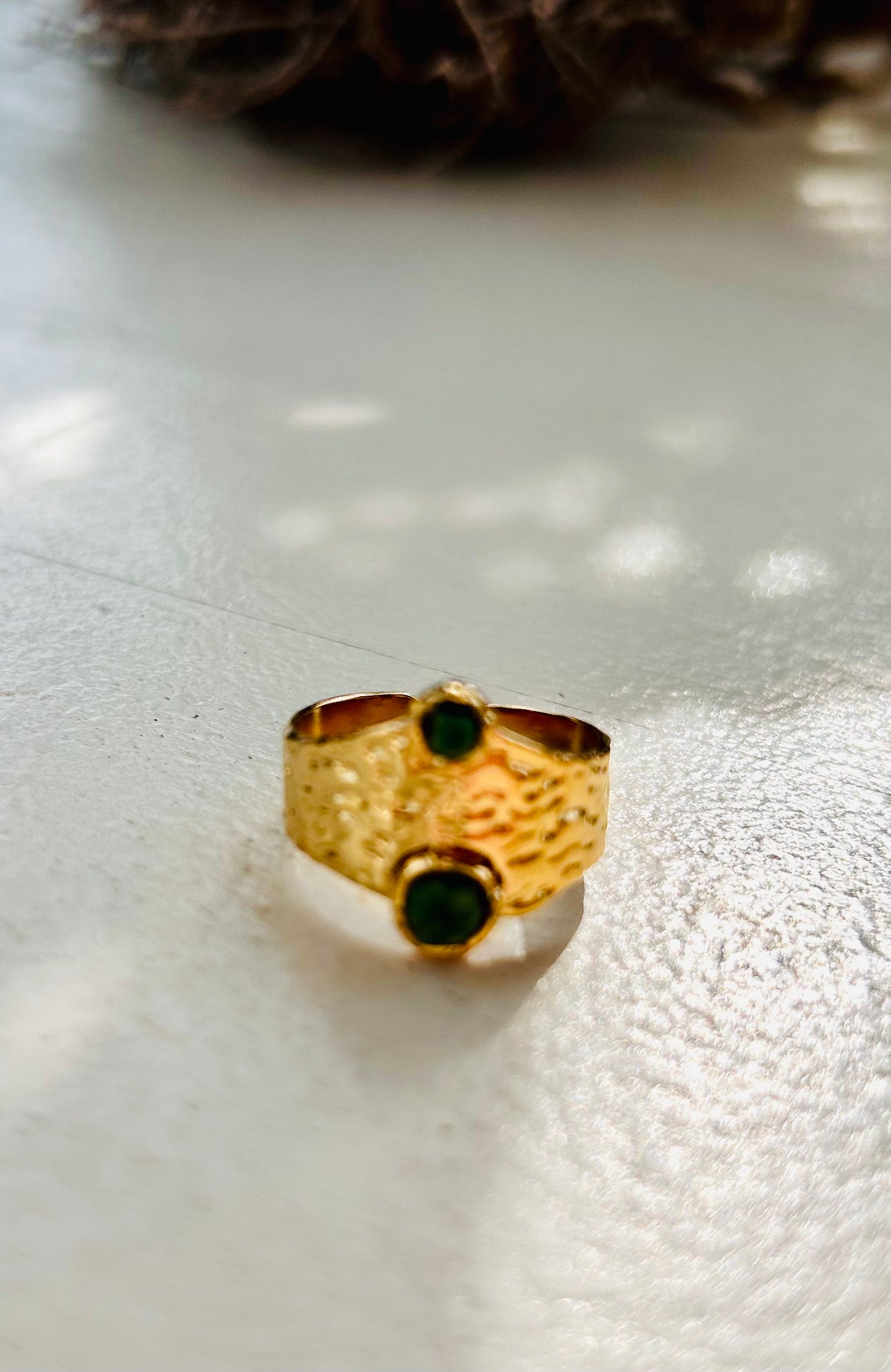 Es Vedrà - Ring aus Edelstahl mit Schmuckstein