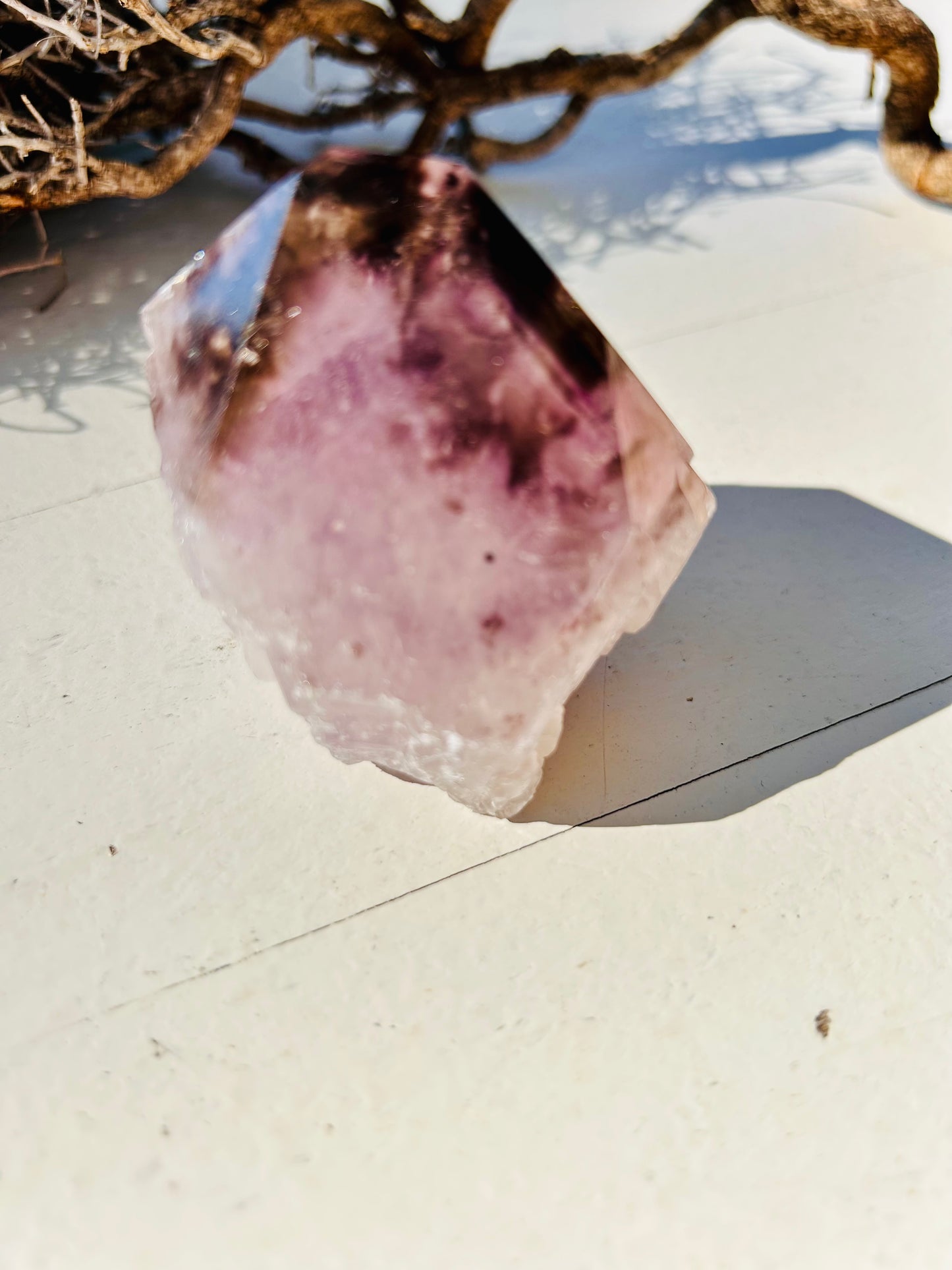 Amethyst-Spitze mit Phantom