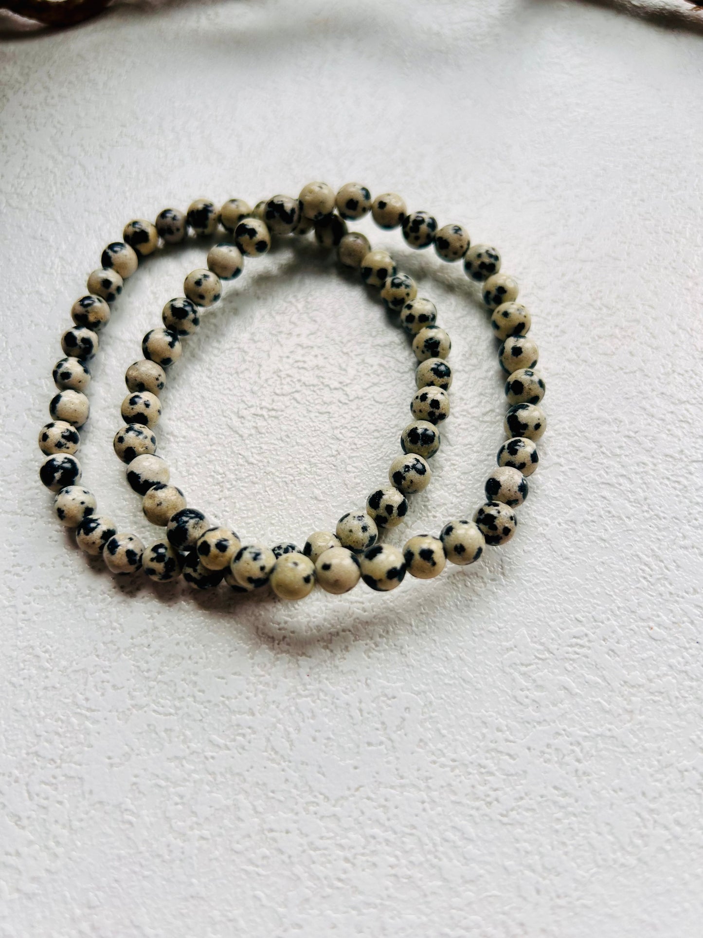 Dalmatinerstein Armband – Kugeln ca. 6 mm | 19 cm