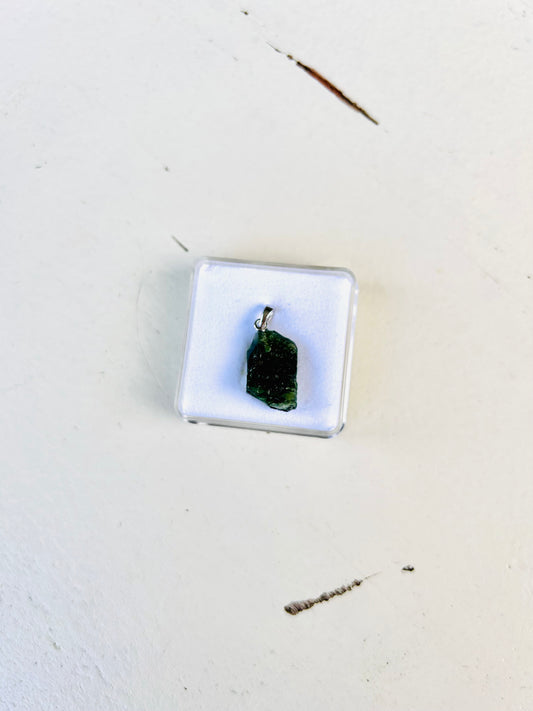 Moldavit Anhänger  |  925 Silberöse | Einzelstücke