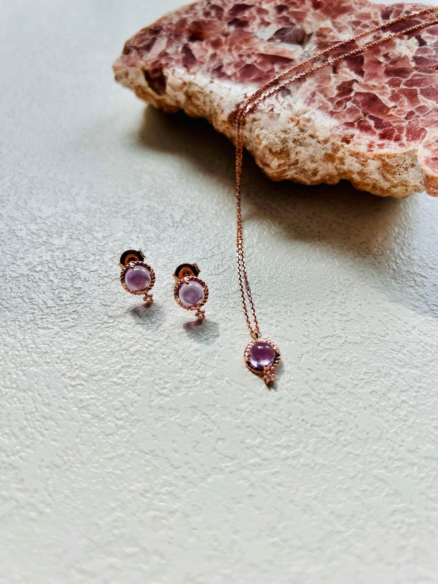 Silberohrstecker mit Amethyst & Topas | Vergoldet