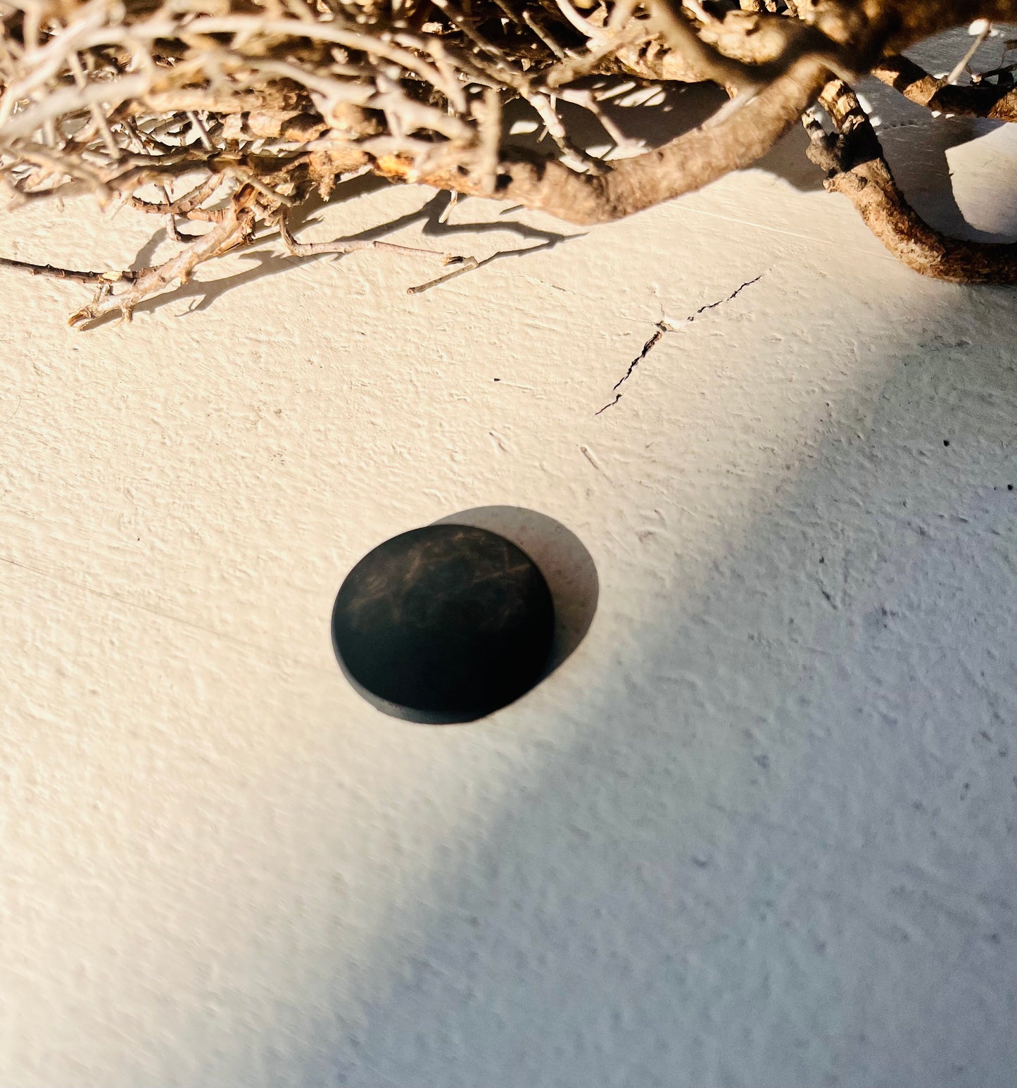 Schungit Telefon-Plättchen – rund