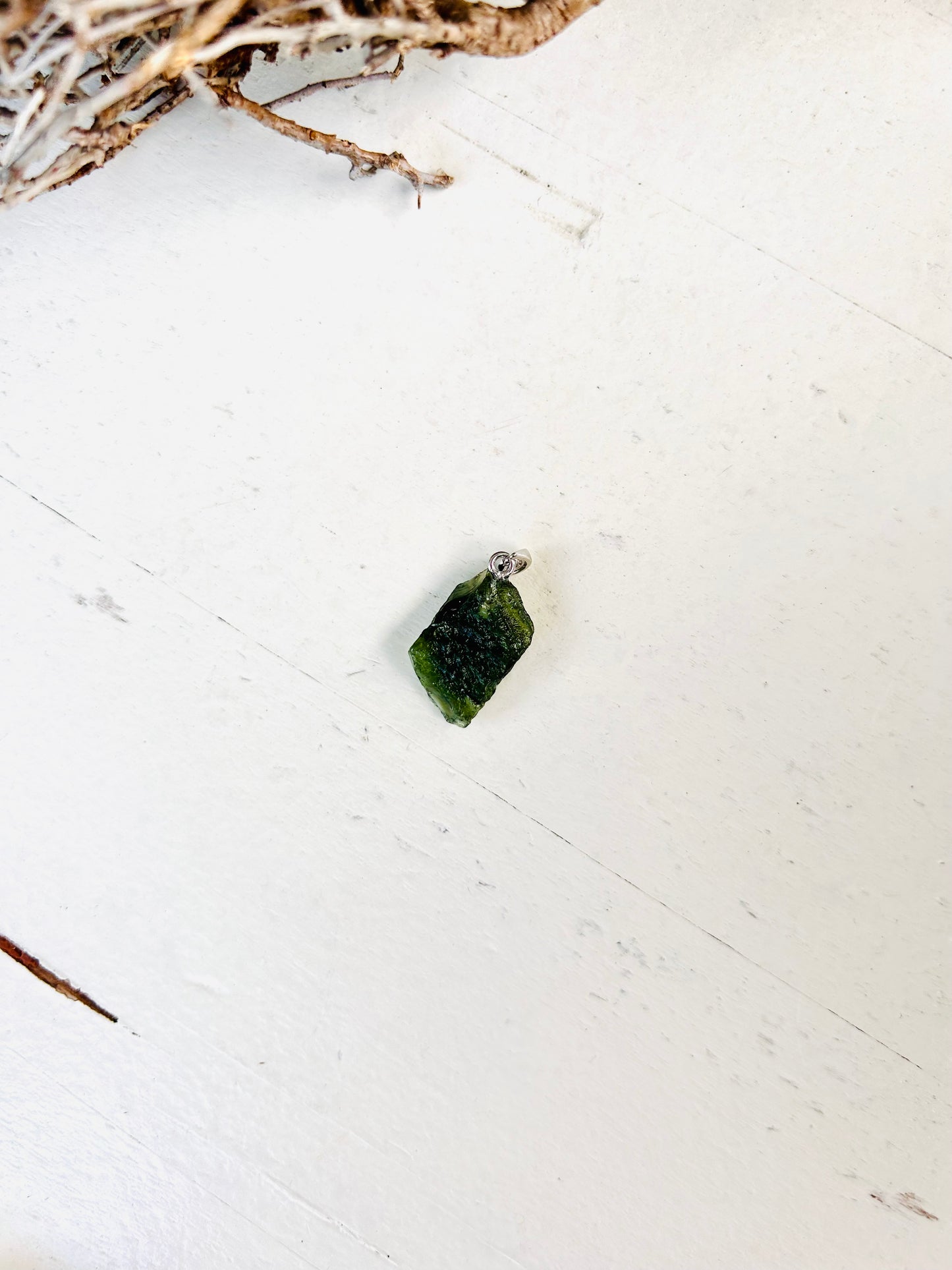 Moldavit Anhänger | 925 Silberöse | Einzelstücke