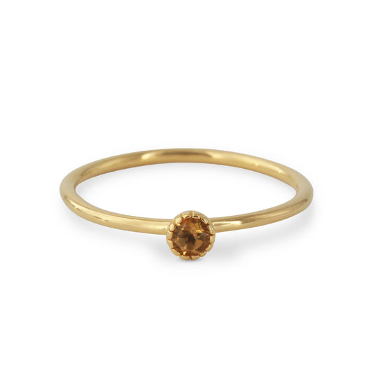 Citrin Ring  |  925 Silber | vergoldet