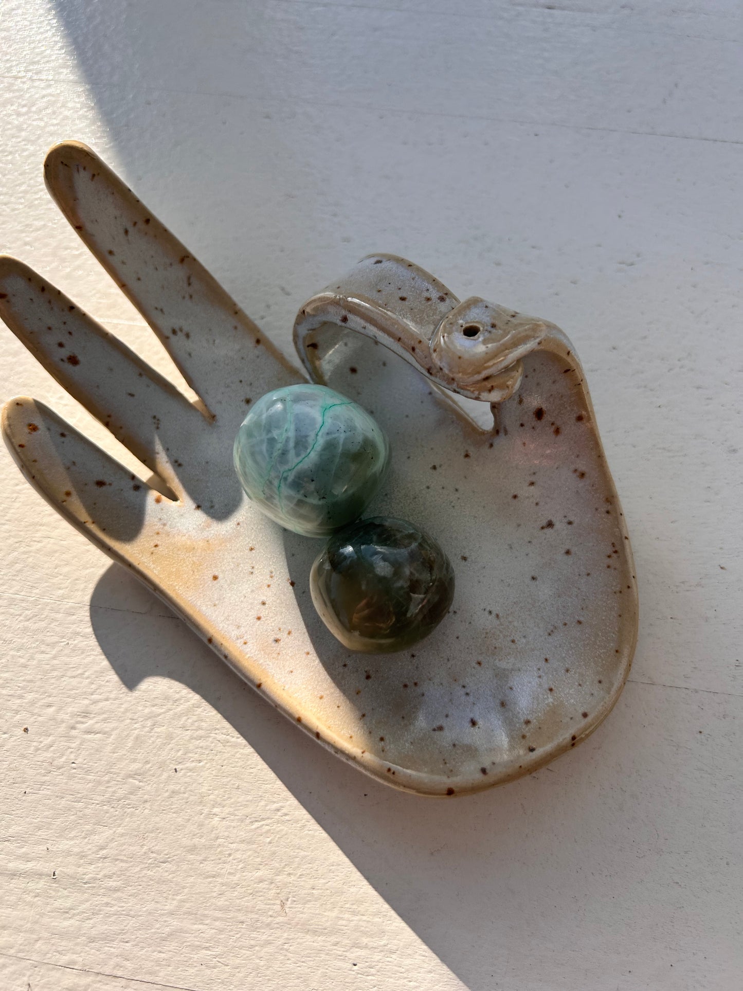 Garnierit | Grüner Mondstein Trommelstein