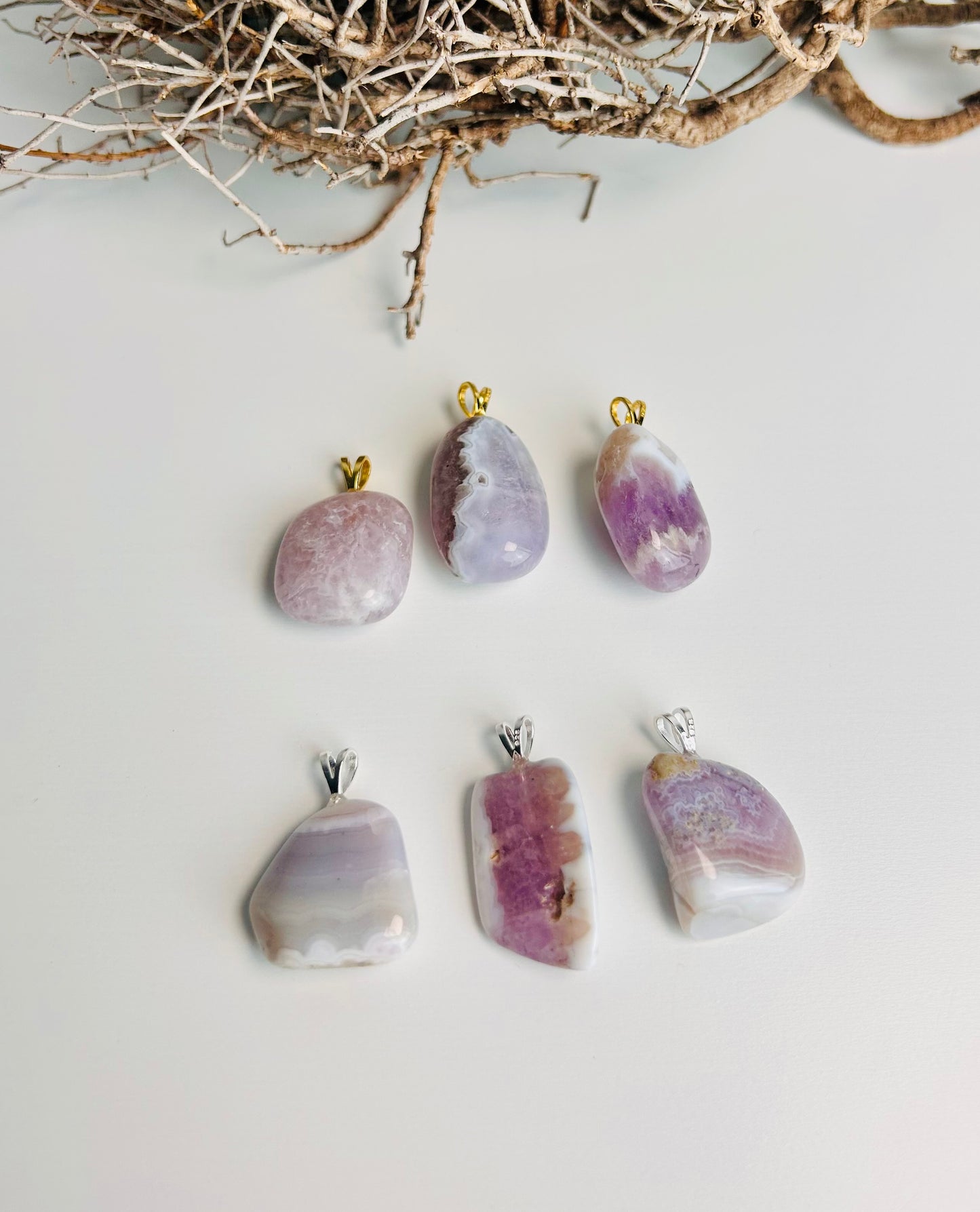 Amethyst Chalcedon Ketten Anhänger