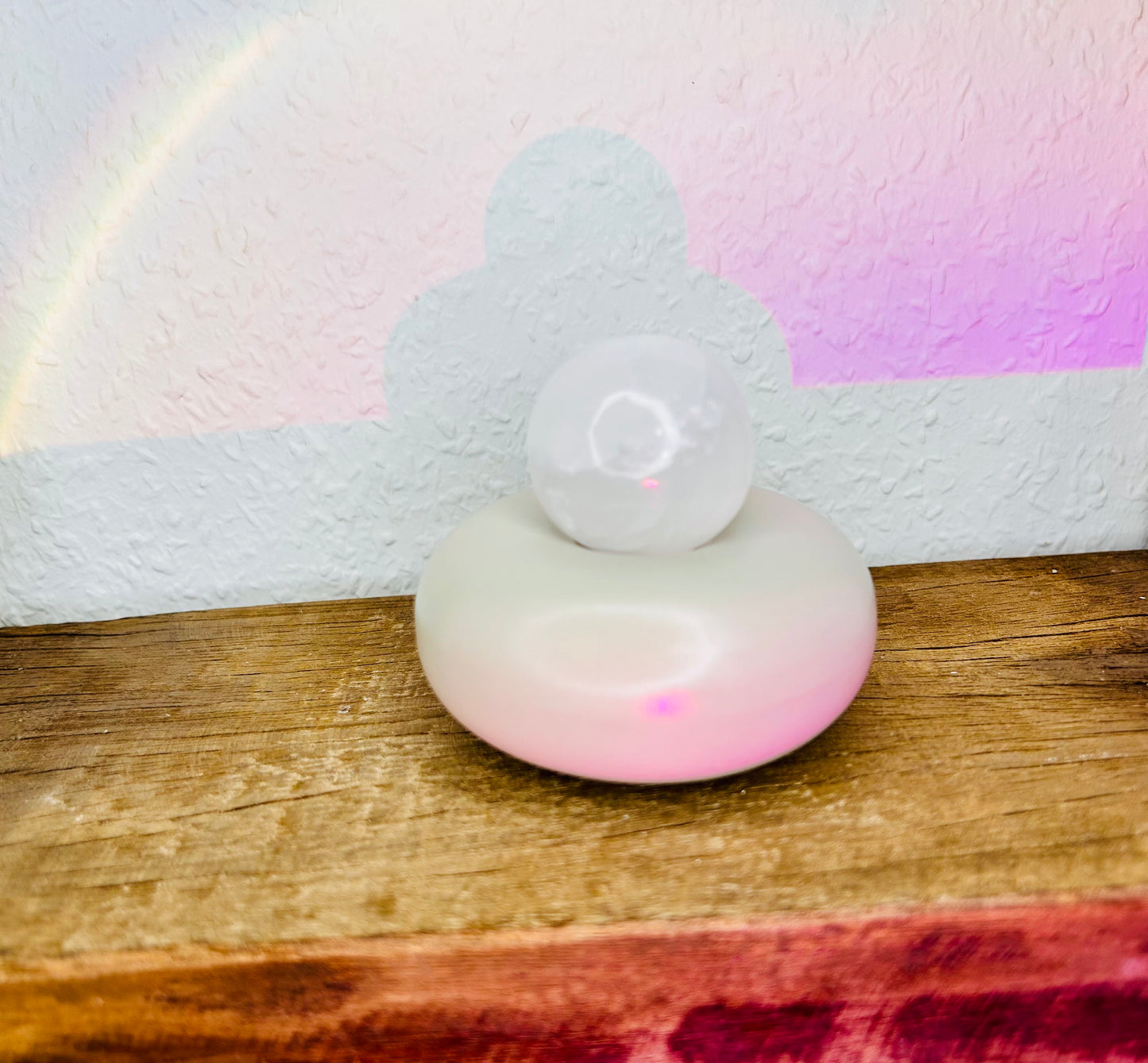 Kugelhalter aus Keramik inkl. Selenit Kugel