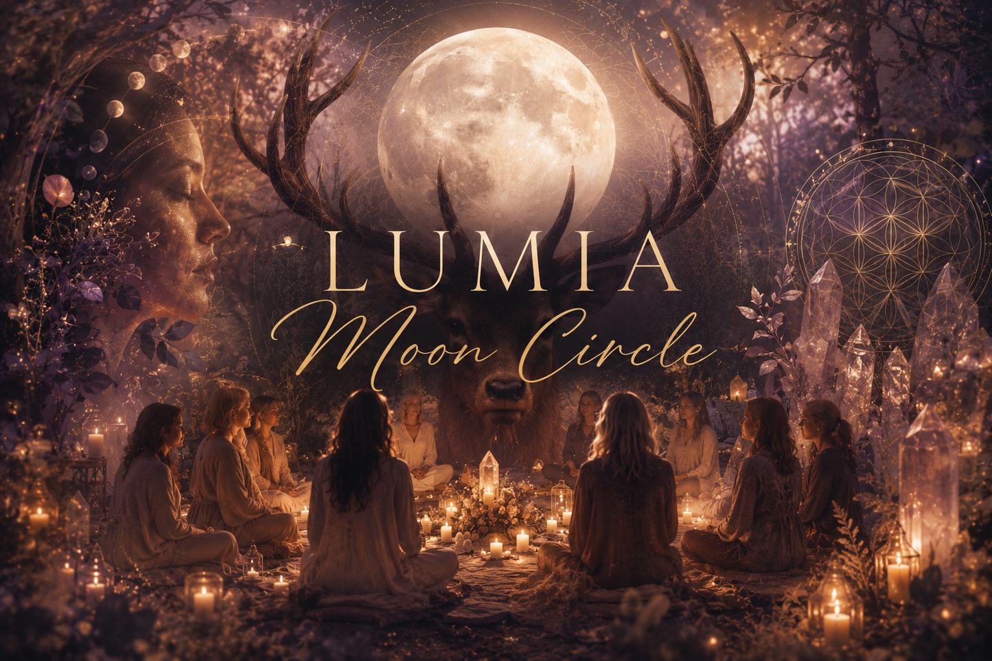 Frauenkreis beim Lumia Moon Circle in Bruchsal mit Vollmond, Meditation, Klangreise und spirituellem Austausch