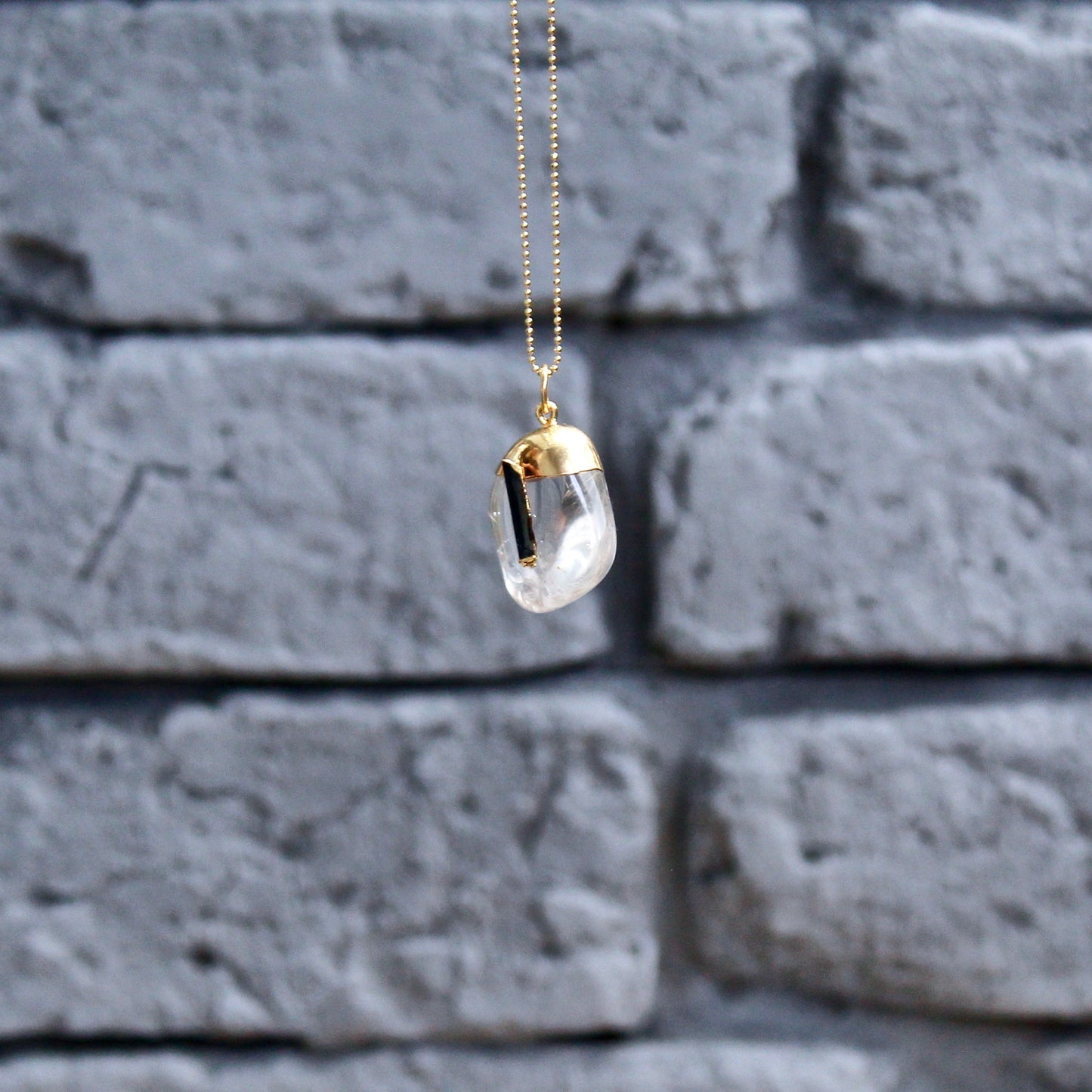 Bergkristall & Grüner Turmalin Anhänger | Vintage Collection