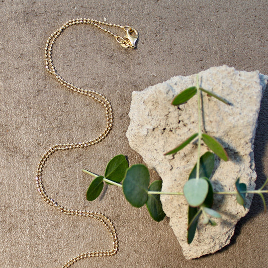 Kugelkette 925 Silber vergoldet | 1,2 mm