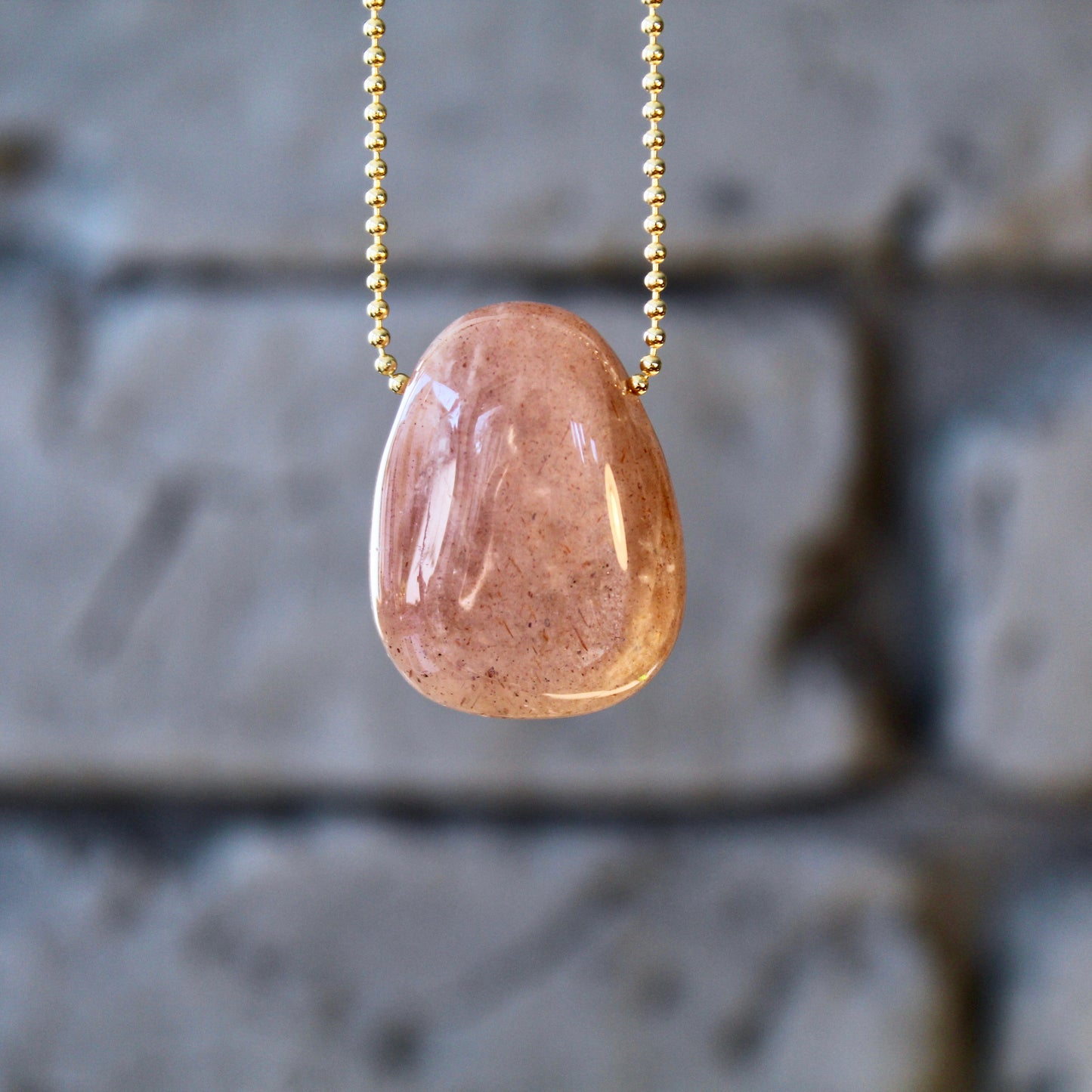 Mondstein Anhänger gebohrt