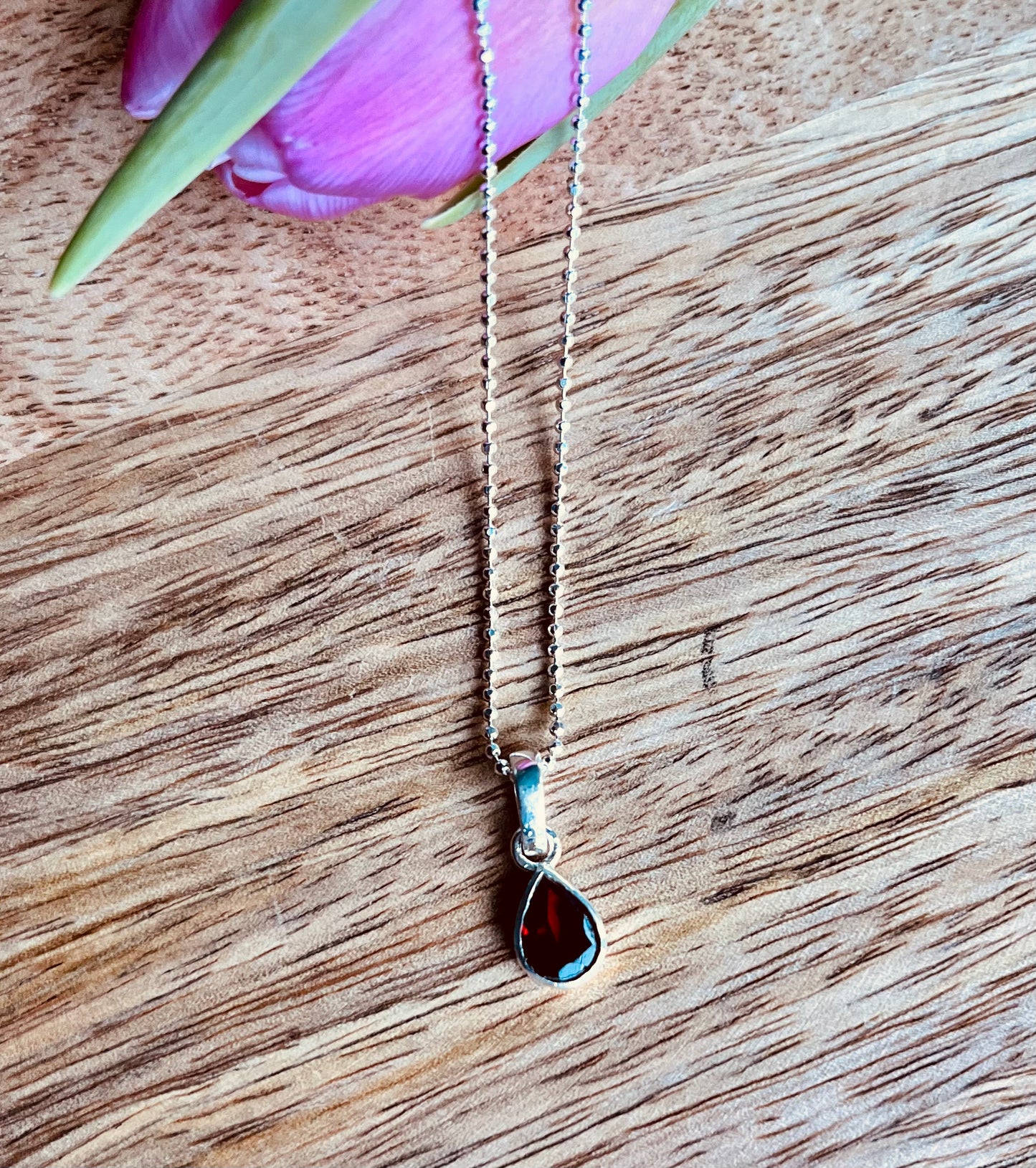 Granat Anhänger | 925 Silber | 24k Gold | Limited Edition