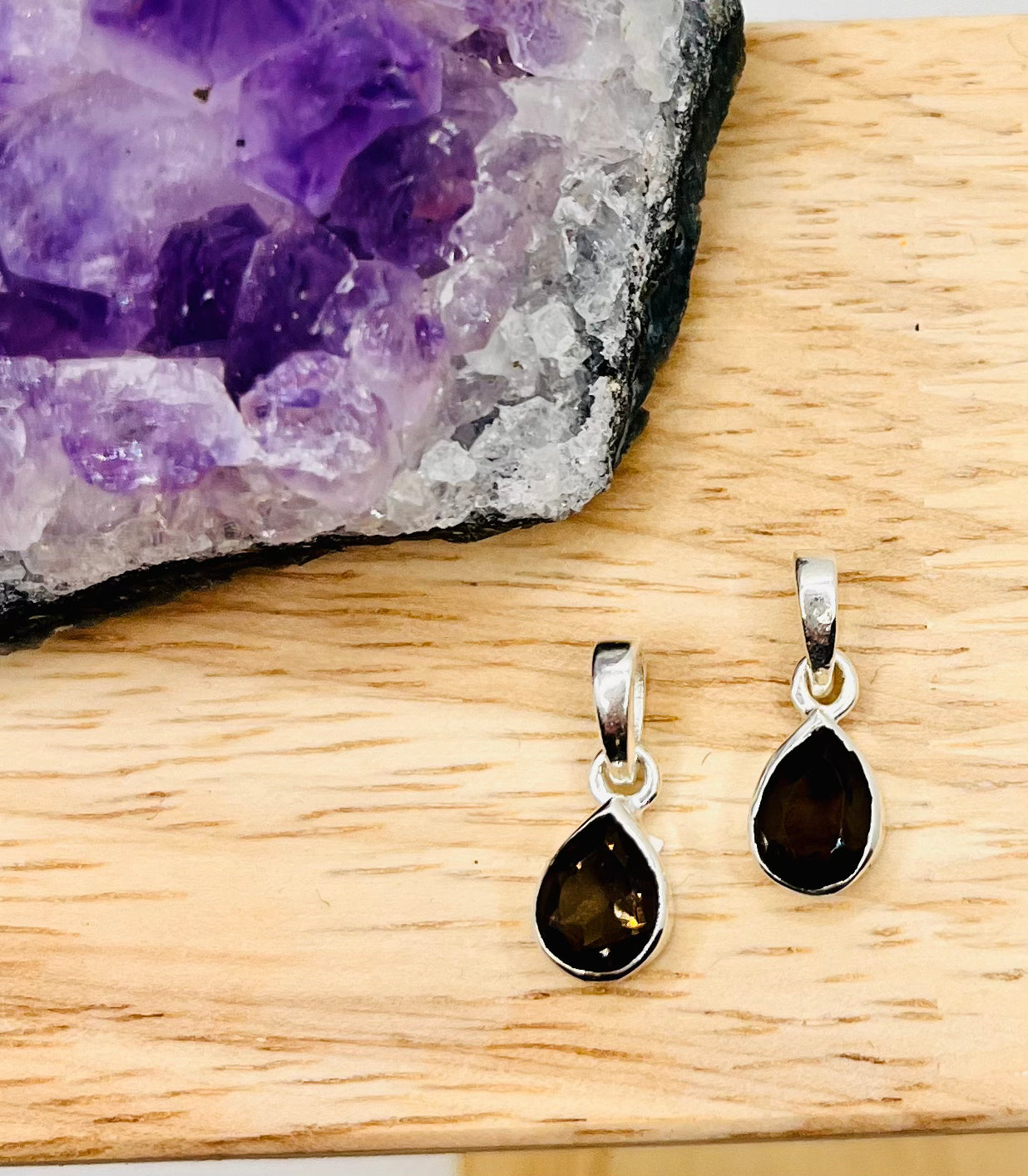 Rauchquarz Anhänger | 925 Silber | 24k vergoldet