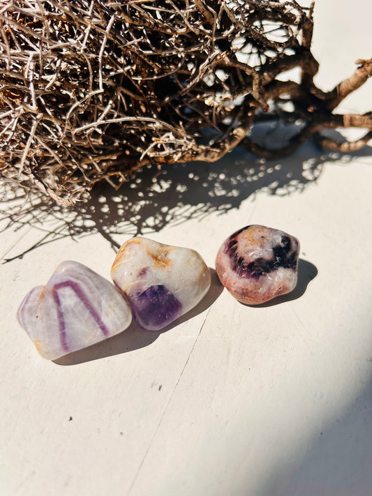 Amethyst Chevron – Trommelstein
