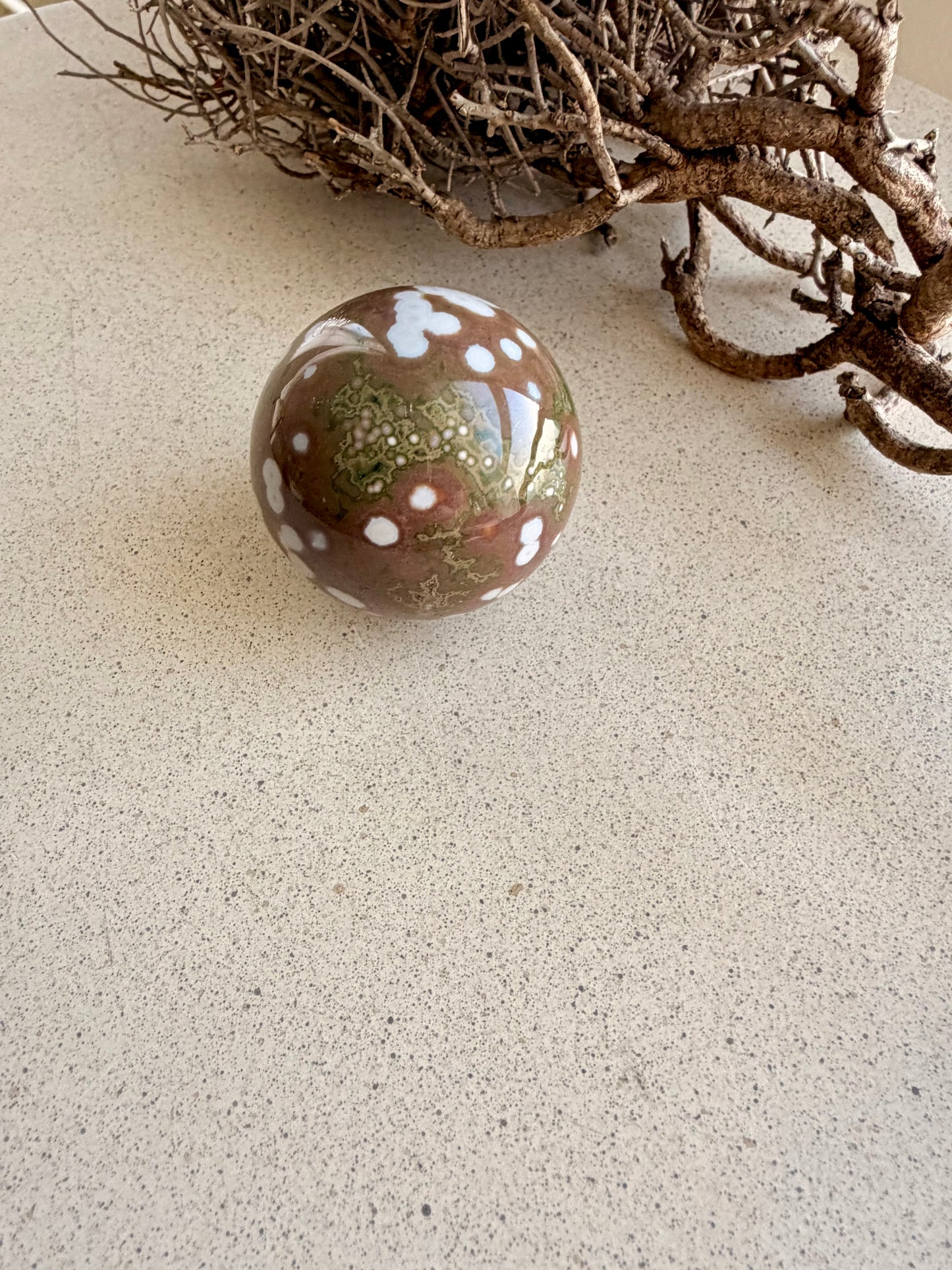 Ozeanjaspis Kugel Ø 4cm – Ozean-Chalcedon Handschmeichler | Einzelstücke