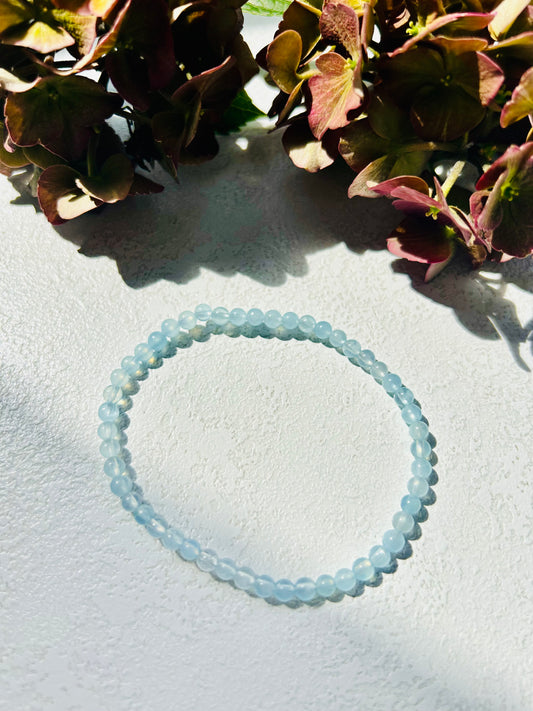 Aquamarin Armband – 4 mm Kugel