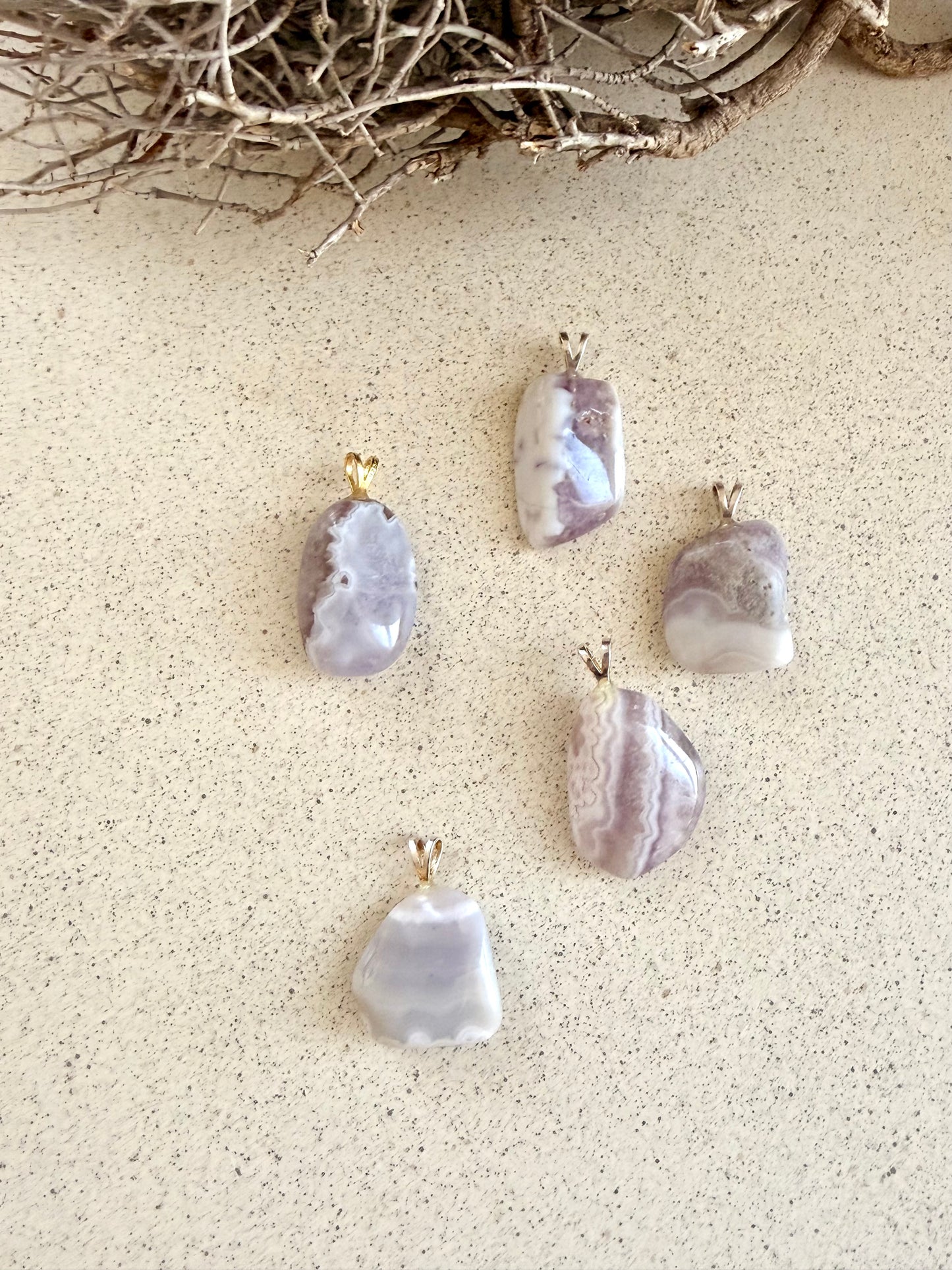 Amethyst Chalcedon Ketten Anhänger