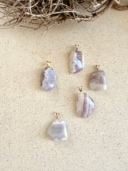 Amethyst Chalcedon Ketten Anhänger
