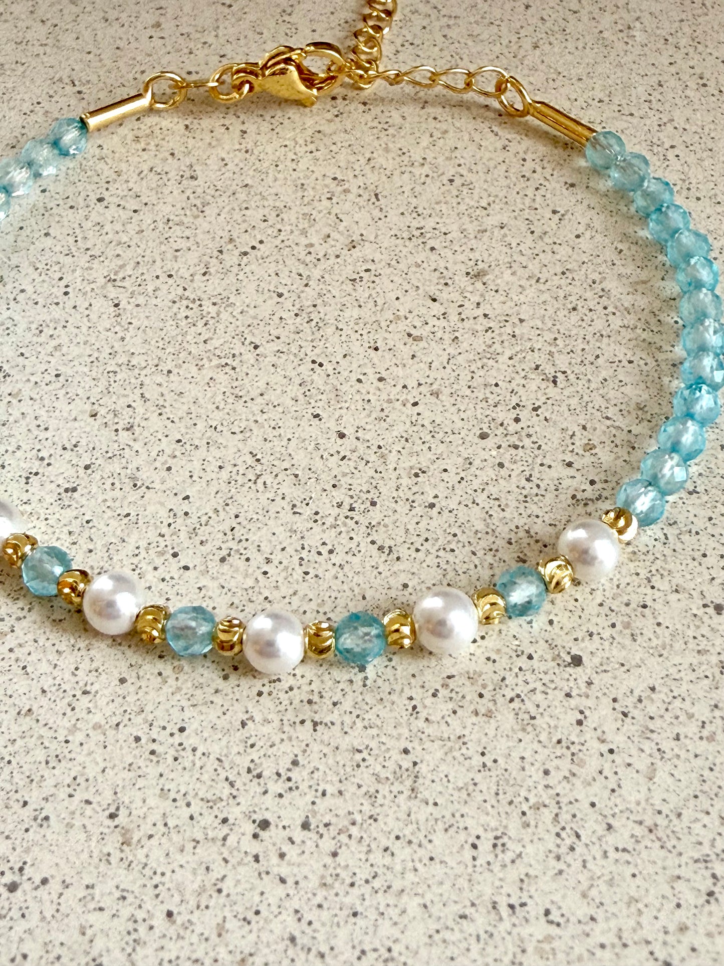 Topas Armband mit Süßwasserperlen