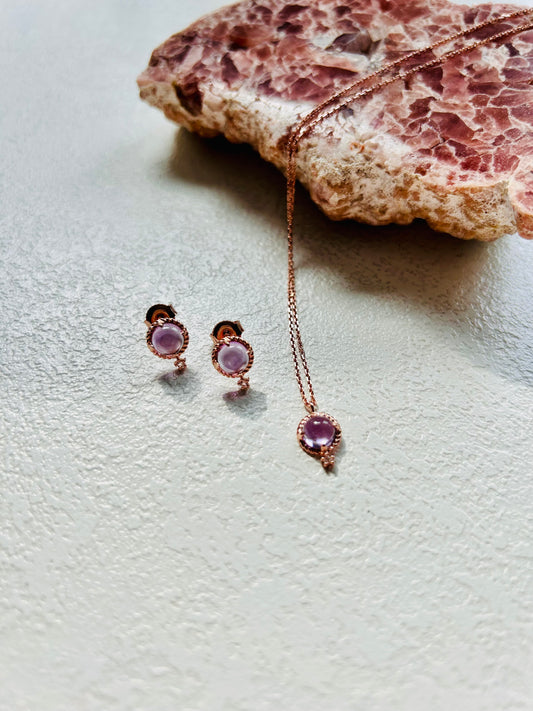 Silberohrstecker mit Amethyst & Topas | Vergoldet