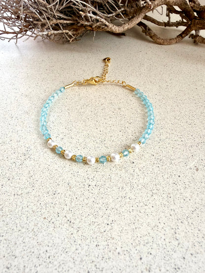 Topas Armband mit Süßwasserperlen