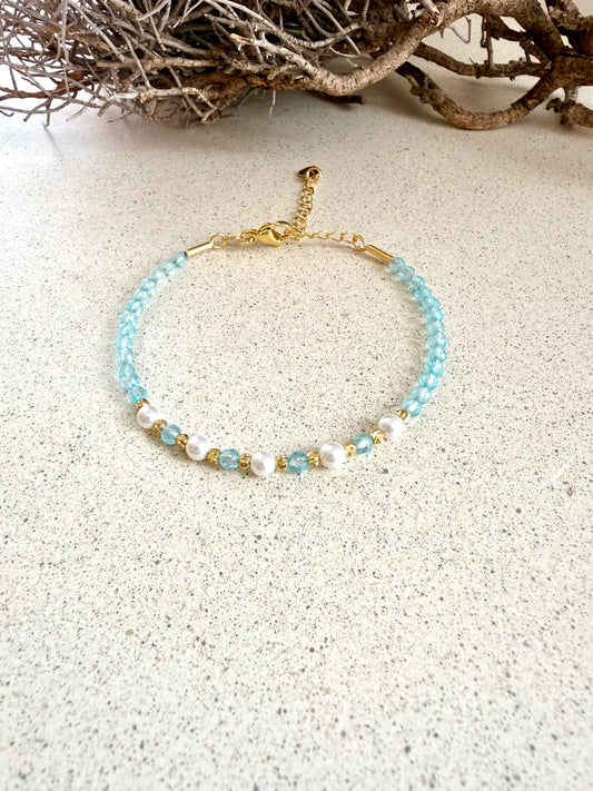 Topas Armband mit Süßwasserperlen