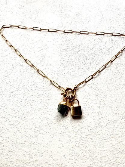 Key to your Heart · Kette mit Smaragd oder Rosenquarz | Limited Edition