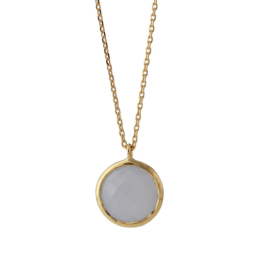 Silbercollier mit Chalcedon | Vergoldet