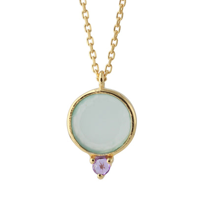 Chalcedon - Amethyst Kette