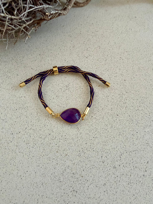 Greta - Kordelarmband mit Kristall