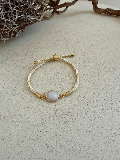 Greta - Kordelarmband mit Kristall