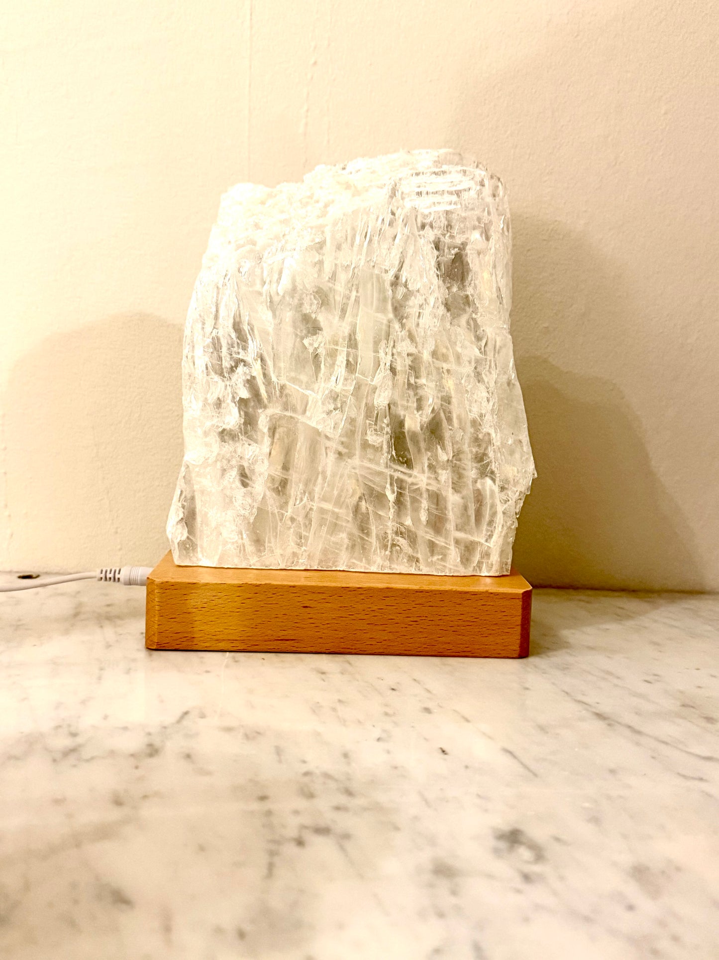 Selenit-Marienglas-Lampe | Limited Edition