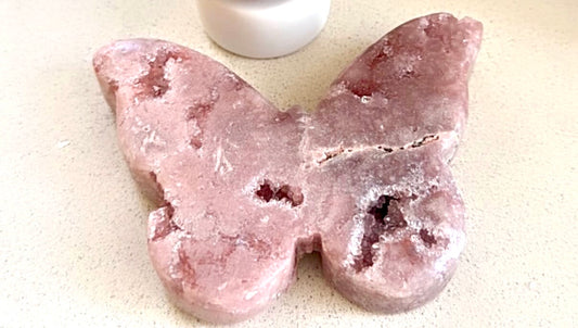 Pink Amethyst Schmetterling · Einzelstück