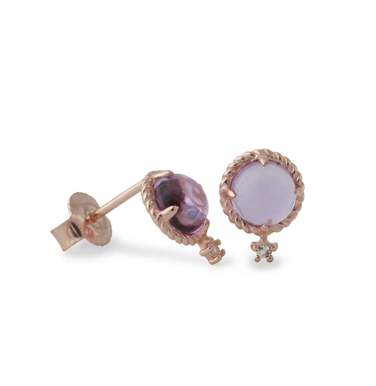 Silberohrstecker mit Amethyst & Topas | Vergoldet