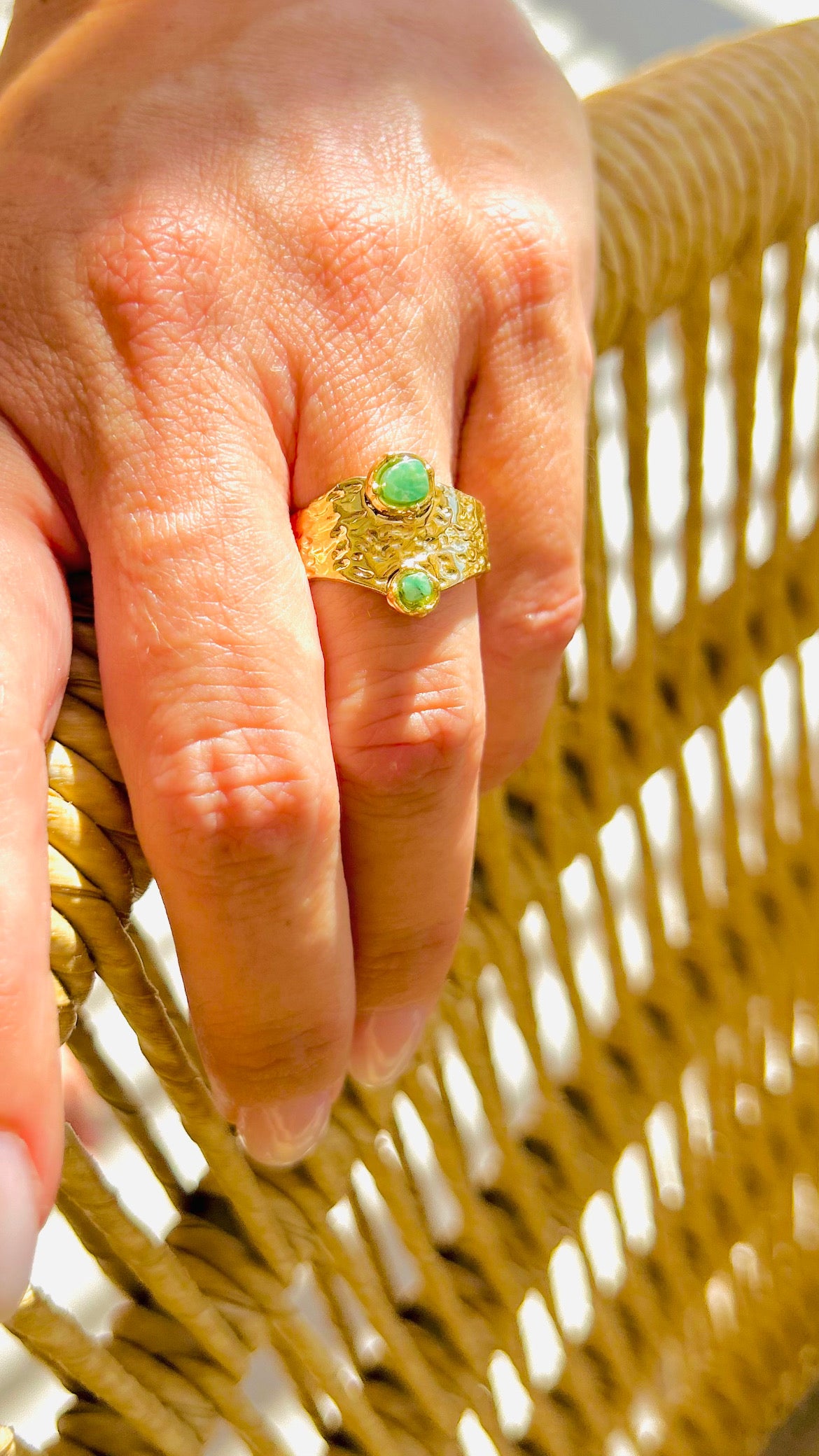 Es Vedrà - Ring aus Edelstahl mit Schmuckstein